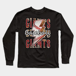 Graphic Baseball Giants Proud Name Team Vintage Long Sleeve T-Shirt